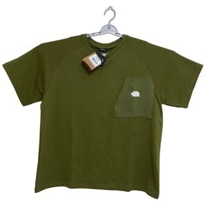 The North Face Mens Forest Olive Terry Relaxed Fit Short Sleeve Pocket T Shirt